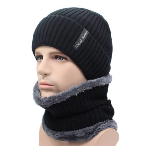 Winter Knitted Warm Beanies and Scarf for Men Men's Accessories Accessories
