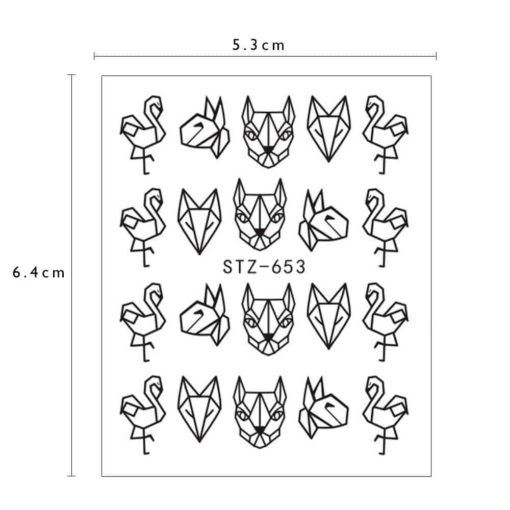 Geometric Cartoon Animal Nail Stickers General Merchandise Health & Beauty