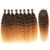 Ombre Wavy Synthetic Hair Extensions 9 pcs Set Hair Extensions & Wigs