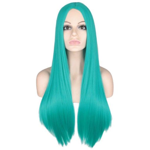 Bright Pre-Colored Long Straight Synthetic Hair Wig Hair Extensions & Wigs