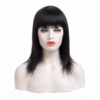 Black Straight Bangs Non-Lace Remy Human Hair Wig Hair Extensions & Wigs 