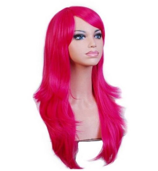 Long Wavy Vivid Color Synthetic Wig Hair Extensions & Wigs