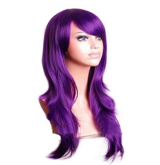 Long Wavy Vivid Color Synthetic Wig Hair Extensions & Wigs
