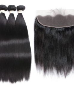 Pre-Colored Straight Brazilian Non-Remy Hair Weave Hair Extensions & Wigs