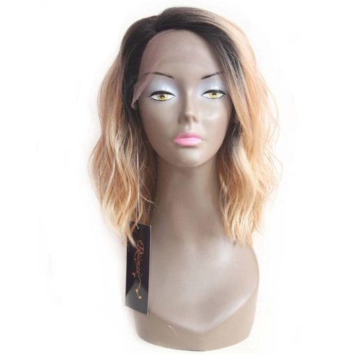 Blonde Ombre Long Bob Wavy Lace Synthetic Hair Wig Hair Extensions & Wigs