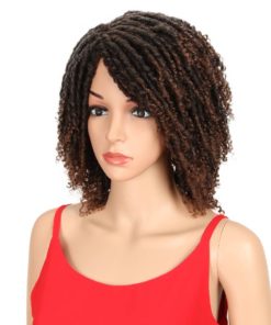Ombre Short Kinky Curly Crochet Synthetic Hair Wig Hair Extensions & Wigs