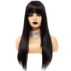 Black Long Straight Bangs Virgin Human Hair Wig Hair Extensions & Wigs 
