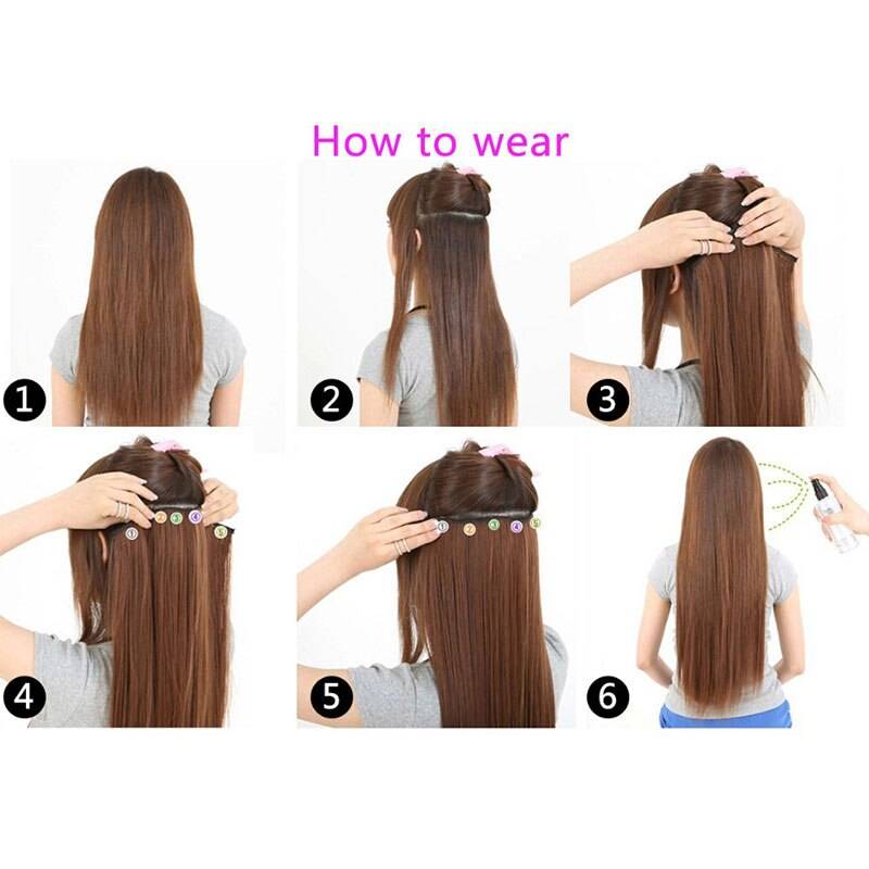 Long Straight Clip-In Synthetic Hair Extension