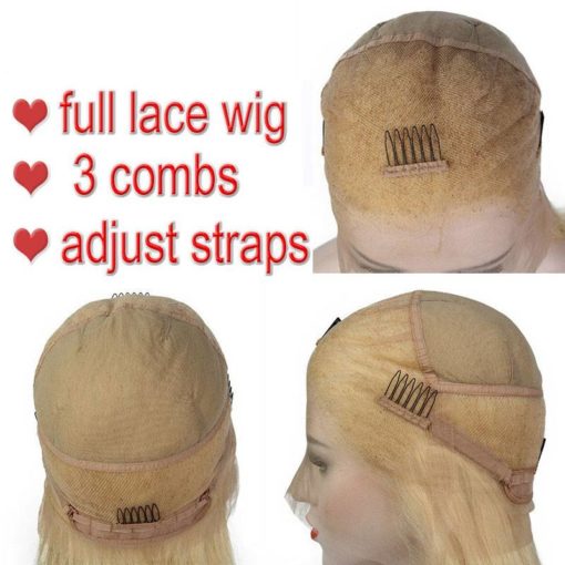 Blonde Long Straight Full Lace Remy Human Hair Hair Extensions & Wigs