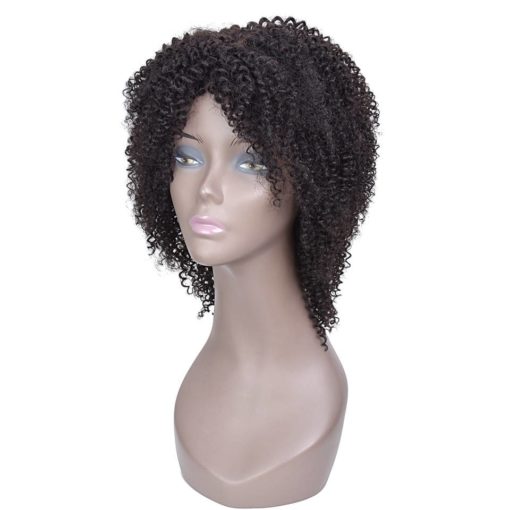 Short Kinky Curly Non-Lace Remy Human Hair Wig Hair Extensions & Wigs