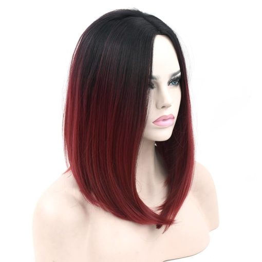 Ombre Color Straight Bob Synthetic Wig Hair Extensions & Wigs