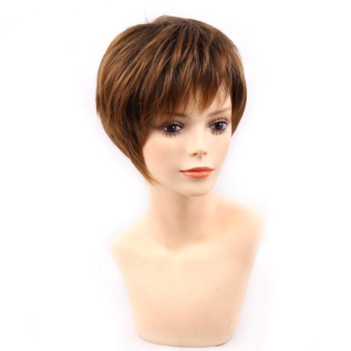 Highlights Short Straight Non-Lace Synthetic Hair Wig Hair Extensions & Wigs