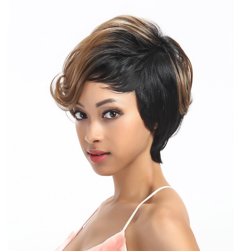 Ombre Short Wavy Non-Lace Synthetic Hair Wig