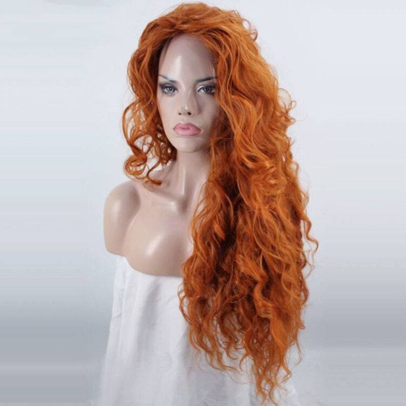 Ginger Red Long Wavy Synthetic Hair Wig