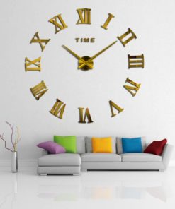 Big Size DIY Roman Numerals Mirror Wall Clock General Merchandise Lawn & Garden