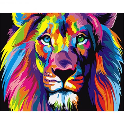 DIY Colorful Lion Painting by Numbers Art & Home Decor Housewares