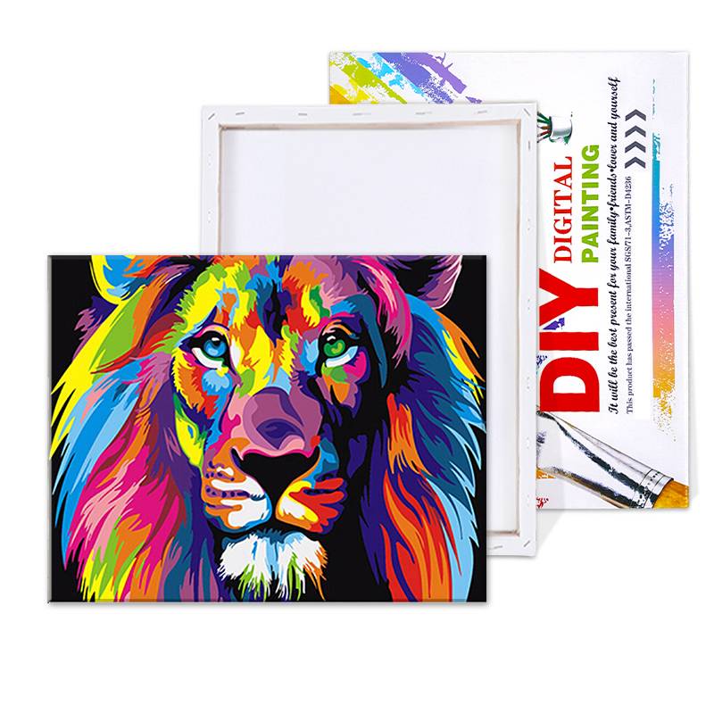 DIY Colorful Lion Painting by Numbers