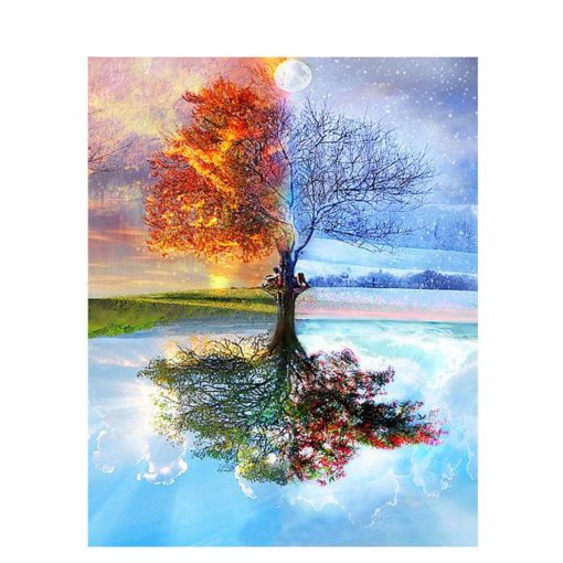 DIY Four Seasons Tree Painting by Numbers Art & Home Decor Housewares