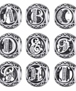 Silver Plated A to Z Letters Charm Bracelet Beads Art & Home Decor Housewares