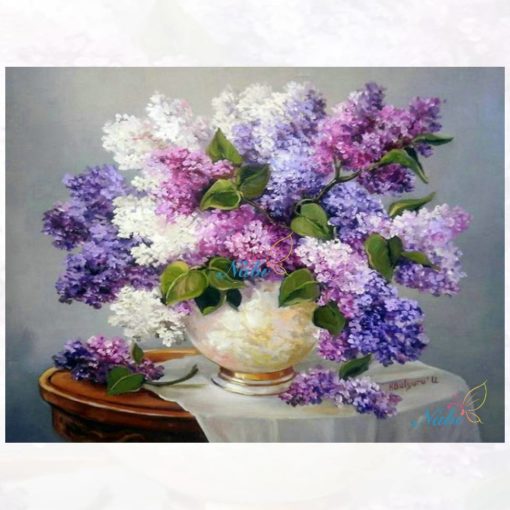 Purple Lilac Flowers 3D DIY Diamond Embroidery Kit Art & Home Decor Housewares