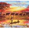 African Sunset Canvas Painting Art & Home Decor Housewares 