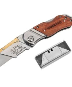 Folding Utility Knife with Wooden Handle Tools & Machinery Hand Tools