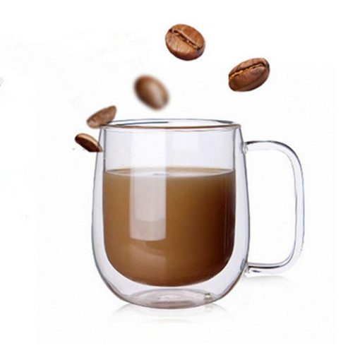 Transparent Double Wall Coffee Mugs with Good Handle Housewares Cookware & Tableware