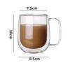 Transparent Double Wall Coffee Mugs with Good Handle Housewares Cookware & Tableware 