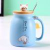 Cat Printed Ceramic Mug with Spoon Housewares Cookware & Tableware 