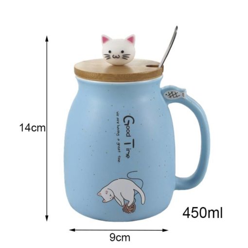 Cat Printed Ceramic Mug with Spoon Housewares Cookware & Tableware