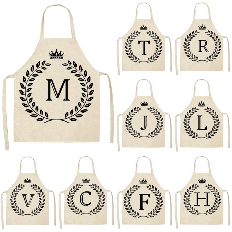 Crown and Letter Printed Kitchen Apron