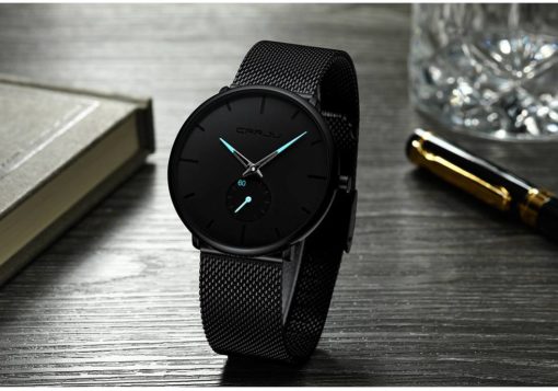 Men’s Classic Style Black Steel Watch Mens Watches Watches