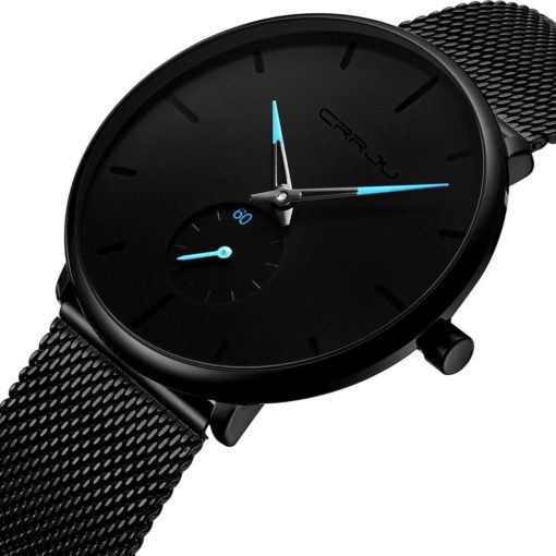 Men’s Classic Style Black Steel Watch Mens Watches Watches