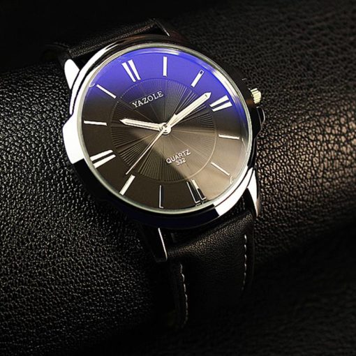 Men’s Round Shaped Leather Watch Mens Watches Watches