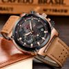 Waterproof Quartz Wristwatches for Men with Leather Strap Mens Watches Watches