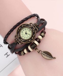 Vintage Dress Watch with Genuine Leather Bracelet Women's Watches Watches