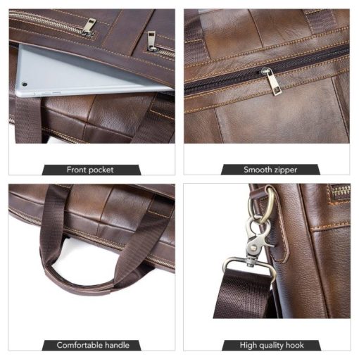 Men's Genuine Leather Casual Briefcase | Liquidation Square
