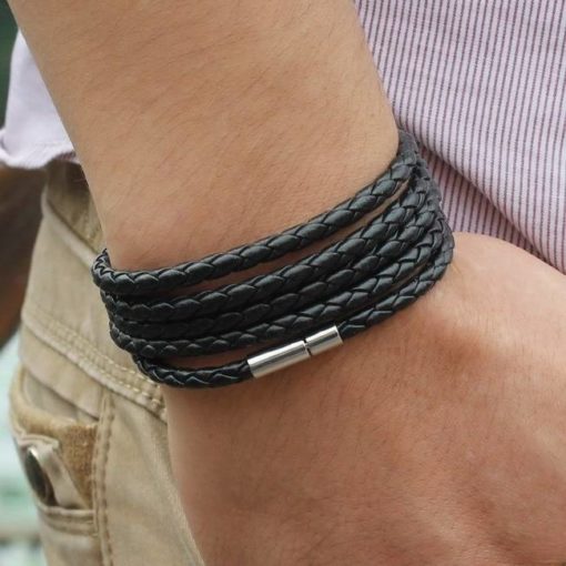 Minimalistic Design Casual Men’s Leather Bracelet Sale