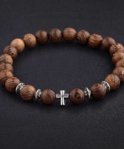 Men’s Cross Decorated Beads Bracelet Sale