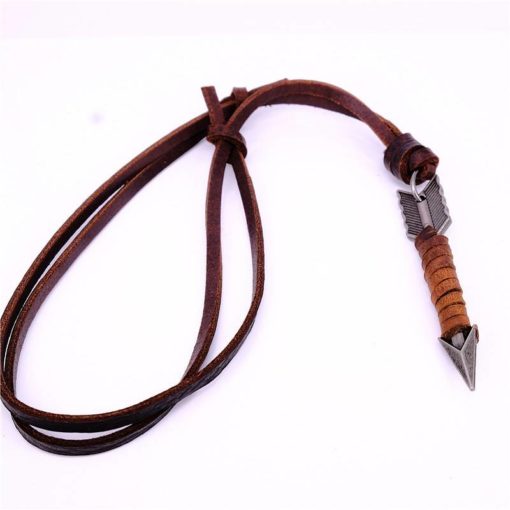 Leather Necklace for Men with Metal Cube Pendant Sale