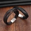 Minimalist Leather Bracelet for Men with Magnetic Clasp Sale 