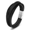 Minimalist Leather Bracelet for Men with Magnetic Clasp Sale 