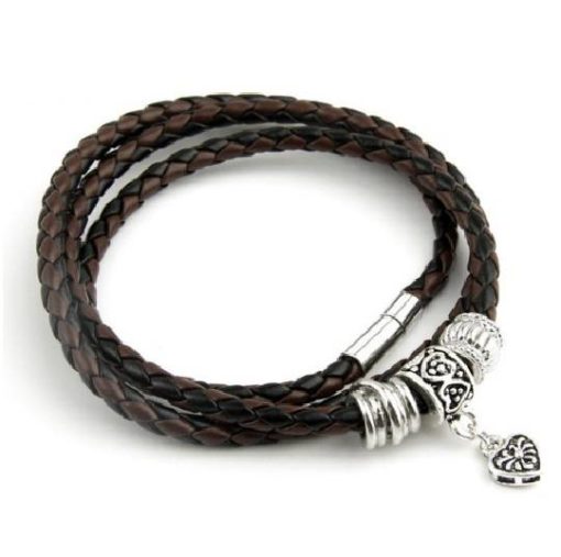 Men’s Leather Bracelet with Charm Sale