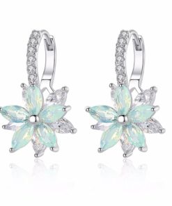 Women’s Silver Plated Flower Shaped Earrings Sale