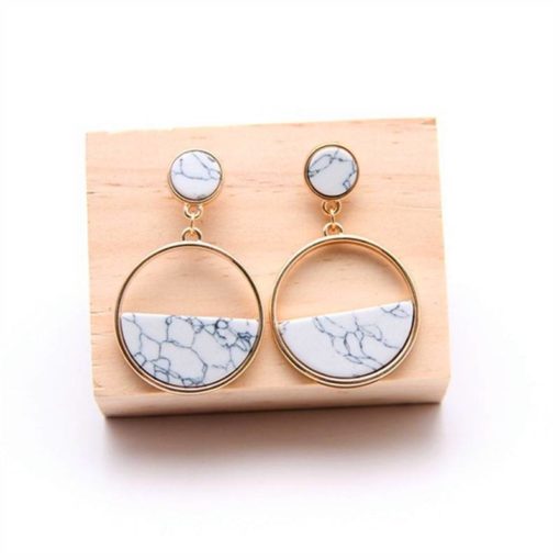 Handmade Geometric Marble Earrings Sale