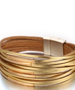 Women’s Gold Leather Bracelet Sale