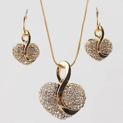 Fashion Gold Crystal Jewelry Set Budget Friendly Gifts
