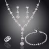 Silver Crystal Wedding Jewelry Set Budget Friendly Gifts