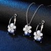 Romantic Crystal Flower Shaped Jewelry Sets Budget Friendly Gifts 