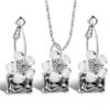 Romantic Crystal Flower Shaped Jewelry Sets Budget Friendly Gifts 